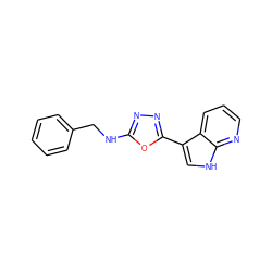 c1ccc(CNc2nnc(-c3c[nH]c4ncccc34)o2)cc1 ZINC000103245729