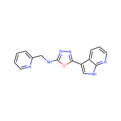 c1ccc(CNc2nnc(-c3c[nH]c4ncccc34)o2)nc1 ZINC000103245736