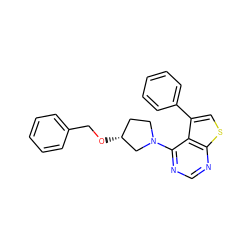 c1ccc(CO[C@@H]2CCN(c3ncnc4scc(-c5ccccc5)c34)C2)cc1 ZINC000146523715