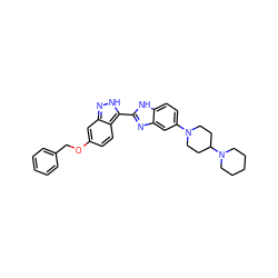 c1ccc(COc2ccc3c(-c4nc5cc(N6CCC(N7CCCCC7)CC6)ccc5[nH]4)[nH]nc3c2)cc1 ZINC000036176928