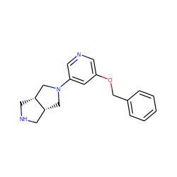 c1ccc(COc2cncc(N3C[C@@H]4CNC[C@@H]4C3)c2)cc1 ZINC000040979311