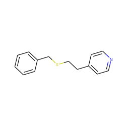 c1ccc(CSCCc2ccncc2)cc1 ZINC000017433311