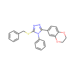 c1ccc(CSc2nnc(-c3ccc4c(c3)OCCO4)n2-c2ccccc2)cc1 ZINC000072118188