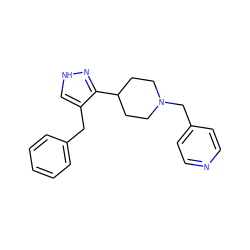 c1ccc(Cc2c[nH]nc2C2CCN(Cc3ccncc3)CC2)cc1 ZINC000067724213