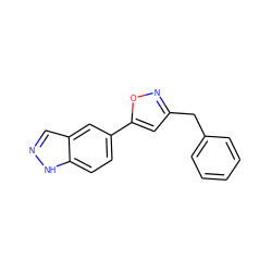 c1ccc(Cc2cc(-c3ccc4[nH]ncc4c3)on2)cc1 ZINC000063298308