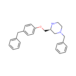 c1ccc(Cc2ccc(OC[C@@H]3CN(Cc4ccccc4)CCN3)cc2)cc1 ZINC000049089064