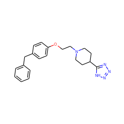 c1ccc(Cc2ccc(OCCN3CCC(c4nnn[nH]4)CC3)cc2)cc1 ZINC000013860537