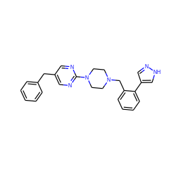 c1ccc(Cc2cnc(N3CCN(Cc4ccccc4-c4cn[nH]c4)CC3)nc2)cc1 ZINC000066076952