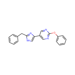 c1ccc(Cc2nc(-c3cnc(Oc4ccccc4)nc3)c[nH]2)cc1 ZINC000118628962