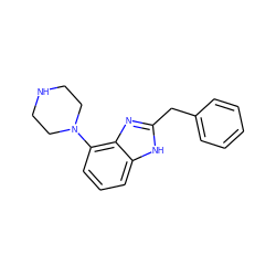 c1ccc(Cc2nc3c(N4CCNCC4)cccc3[nH]2)cc1 ZINC000045290660