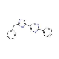 c1ccc(Cc2ncc(-c3cnc(-c4ccccc4)nc3)[nH]2)cc1 ZINC000118622706