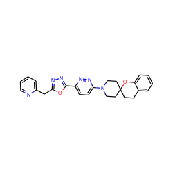 c1ccc(Cc2nnc(-c3ccc(N4CCC5(CCc6ccccc6O5)CC4)nn3)o2)nc1 ZINC000064453651