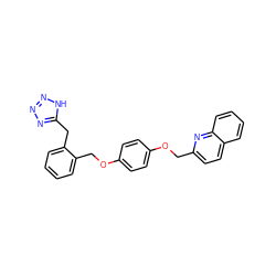 c1ccc(Cc2nnn[nH]2)c(COc2ccc(OCc3ccc4ccccc4n3)cc2)c1 ZINC000003782943