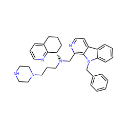 c1ccc(Cn2c3ccccc3c3ccnc(CN(CCCN4CCNCC4)[C@H]4CCCc5cccnc54)c32)cc1 ZINC000200698111