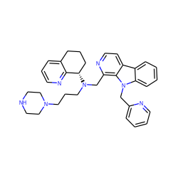 c1ccc(Cn2c3ccccc3c3ccnc(CN(CCCN4CCNCC4)[C@H]4CCCc5cccnc54)c32)nc1 ZINC000200696227