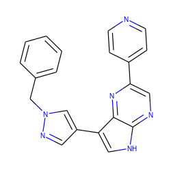 c1ccc(Cn2cc(-c3c[nH]c4ncc(-c5ccncc5)nc34)cn2)cc1 ZINC000209051286