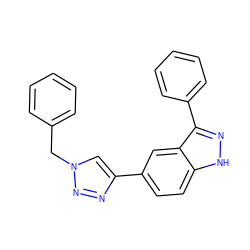 c1ccc(Cn2cc(-c3ccc4[nH]nc(-c5ccccc5)c4c3)nn2)cc1 ZINC000063539985