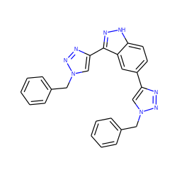 c1ccc(Cn2cc(-c3ccc4[nH]nc(-c5cn(Cc6ccccc6)nn5)c4c3)nn2)cc1 ZINC000063539991