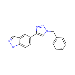 c1ccc(Cn2cc(-c3ccc4[nH]ncc4c3)nn2)cc1 ZINC000063298284