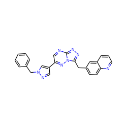 c1ccc(Cn2cc(-c3cnc4nnc(Cc5ccc6ncccc6c5)n4n3)cn2)cc1 ZINC000200622460