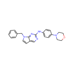 c1ccc(Cn2ccc3cnc(Nc4ccc(N5CCOCC5)cc4)nc32)cc1 ZINC000045348792