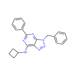 c1ccc(Cn2nnc3c(NC4CCC4)nc(-c4ccccc4)nc32)cc1 ZINC000013589735