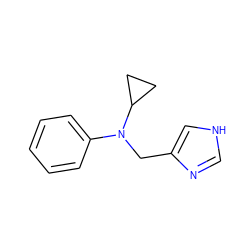 c1ccc(N(Cc2c[nH]cn2)C2CC2)cc1 ZINC000095562758