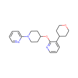 c1ccc(N2CCC(Oc3ncccc3C3CCOCC3)CC2)nc1 ZINC000096168960