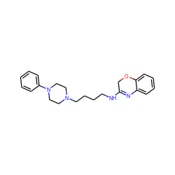 c1ccc(N2CCN(CCCCNC3=Nc4ccccc4OC3)CC2)cc1 ZINC000026466730