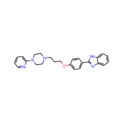 c1ccc(N2CCN(CCCOc3ccc(-c4nc5ccccc5[nH]4)cc3)CC2)nc1 ZINC000026574732