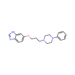 c1ccc(N2CCN(CCCOc3ccc4nc[nH]c4c3)CC2)cc1 ZINC000028823966