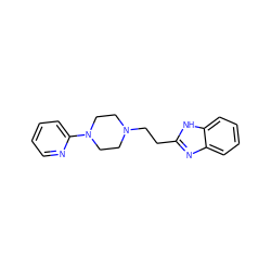 c1ccc(N2CCN(CCc3nc4ccccc4[nH]3)CC2)nc1 ZINC000013581158