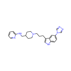 c1ccc(NCC2CCN(CCCc3c[nH]c4ccc(-n5cnnc5)cc34)CC2)nc1 ZINC000013802586