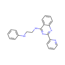 c1ccc(NCCNc2nc(-c3ccccn3)nc3ccccc23)cc1 ZINC000096269550