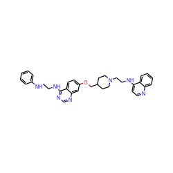 c1ccc(NCCNc2ncnc3cc(OCC4CCN(CCNc5ccnc6ccccc56)CC4)ccc23)cc1 ZINC001772618503