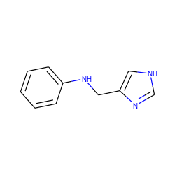 c1ccc(NCc2c[nH]cn2)cc1 ZINC000035776095