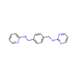 c1ccc(NCc2ccc(CNc3ncccn3)cc2)nc1 ZINC000072141426