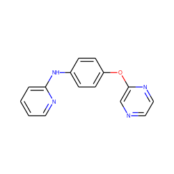 c1ccc(Nc2ccc(Oc3cnccn3)cc2)nc1 ZINC000143401068