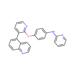 c1ccc(Nc2ccc(Oc3ncccc3-c3cccc4ncccc34)cc2)nc1 ZINC000148289878