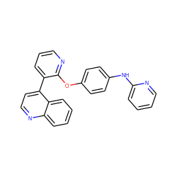 c1ccc(Nc2ccc(Oc3ncccc3-c3ccnc4ccccc34)cc2)nc1 ZINC000148393879