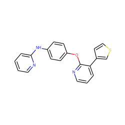 c1ccc(Nc2ccc(Oc3ncccc3-c3ccsc3)cc2)nc1 ZINC000139347108