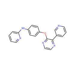 c1ccc(Nc2ccc(Oc3nccnc3-c3cccnc3)cc2)nc1 ZINC000148023092