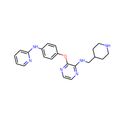 c1ccc(Nc2ccc(Oc3nccnc3NCC3CCNCC3)cc2)nc1 ZINC000139457803