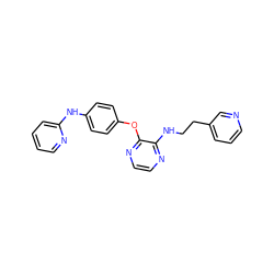 c1ccc(Nc2ccc(Oc3nccnc3NCCc3cccnc3)cc2)nc1 ZINC000139164666