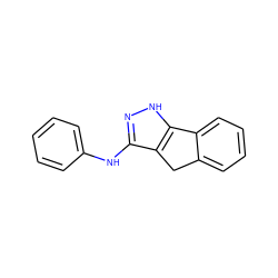 c1ccc(Nc2n[nH]c3c2Cc2ccccc2-3)cc1 ZINC000013677816