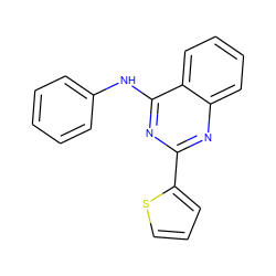 c1ccc(Nc2nc(-c3cccs3)nc3ccccc23)cc1 ZINC000006710049