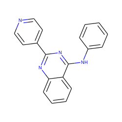 c1ccc(Nc2nc(-c3ccncc3)nc3ccccc23)cc1 ZINC000000521614