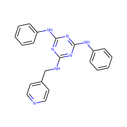 c1ccc(Nc2nc(NCc3ccncc3)nc(Nc3ccccc3)n2)cc1 ZINC000034322887