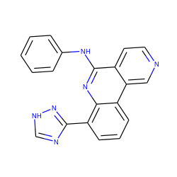 c1ccc(Nc2nc3c(-c4nc[nH]n4)cccc3c3cnccc23)cc1 ZINC000073157699