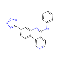 c1ccc(Nc2nc3cc(-c4nnn[nH]4)ccc3c3cnccc23)cc1 ZINC000117554430